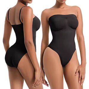Seamless Black Tube Top Corset Bodysuit Push up Fajas Bandeau Bodysuit